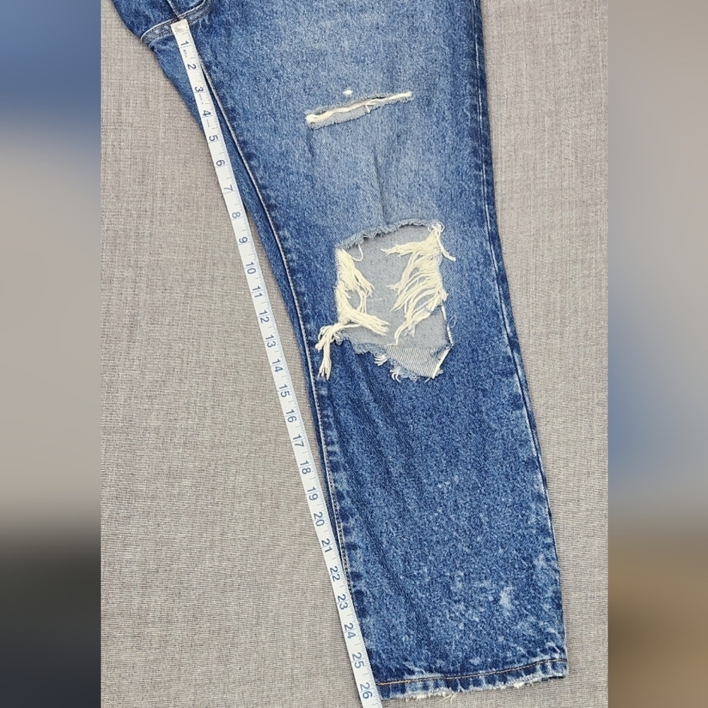Levis 501 Distressed Style Medium Wash 100% Cotton Denim Jeans 31 × 26 - Picture 6 of 11